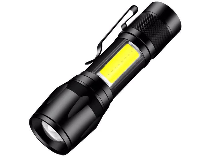  Led lampe de poche usb rechargeable mini portable brillant maison longue portée lumière extérieure  - Conforama A