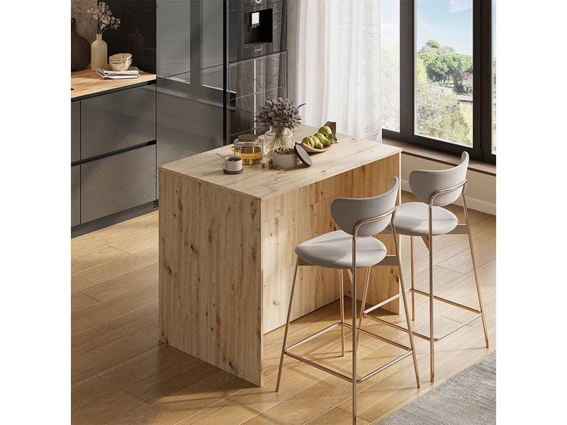  Vicco table de bar, chêne artisananthracite, 105x70cm  - Conforama C