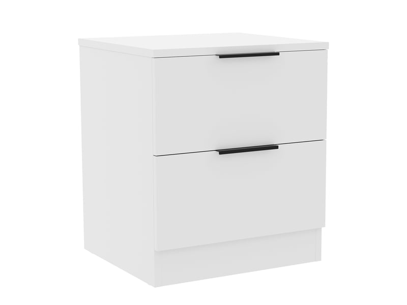  Table de chevet trega 2 tiroirs, commode de nuit, chambre, rangement, 41x39x28cm, blanc 3332089 - Conforama A