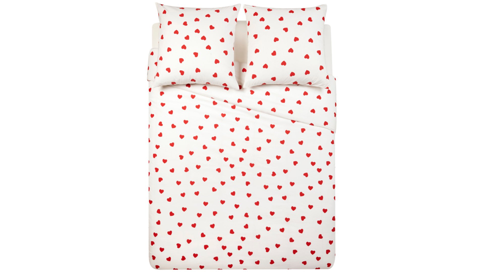 PARURE DE LIT HOUSSE+ 2 TAIES 240X220 CM AMOUR rouge Conforama
