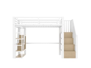 Lit mezzanine 90x200 cm OKWISH   coloris blanc