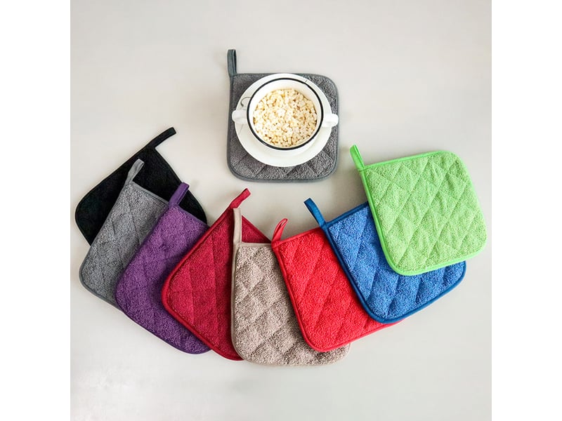 Lot de 5 maniques de cuisine résistantes à la chaleur - dessous de plat pour four - maniques en tissu éponge - pour la cuisson et la pâtisserie(noir) - Conforama C