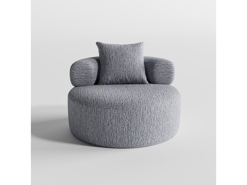 Poire gris en chenille, fauteuil relax rond de 100 cm, antidérapant au sol et confortable, design moderne adapté à tous espaces - Conforama A