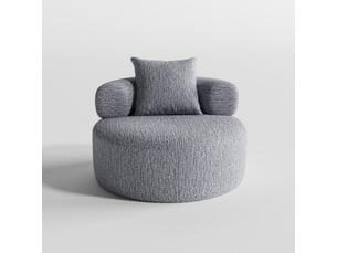Poire gris en chenille, fauteuil relax rond de 100 cm, antidérapant au sol et confortable, design moderne adapté à tous espaces