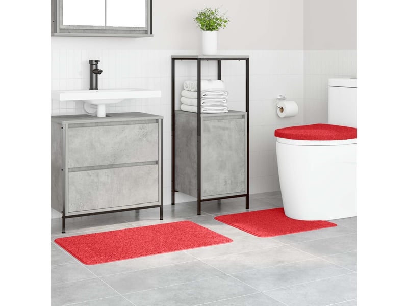  Ensemble de tapis de bain antidérapants 3 pc rouge 50 x 80 cm cf64756  - Conforama C