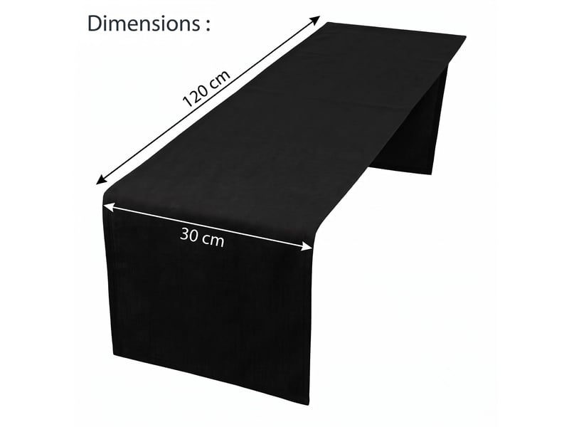  Chemin de table élégant - 30x120 cm - effet lin déperlant et imperméable - gris foncé  - Conforama E