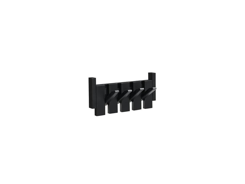 Home deluxe patère porte - 32 x 3,5 x 15 cm, noir | en hévéa | panneau à crochets, patère murale, crochets à vêtements - Conforama A