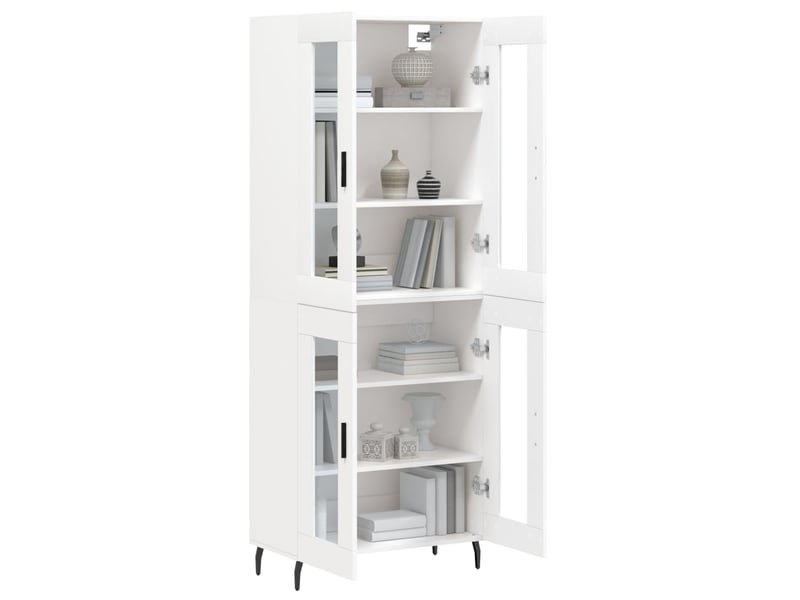  Buffet haut - bahut - meuble de rangement blanc 69,5x34x180 cm bois d'ingénierie  - Conforama C