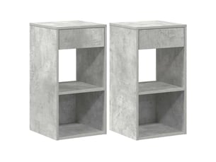 Lot de 2 tables de chevet - cabinet de chevet - table de nuit avec tiroir gris béton 35x34x66,5 cm