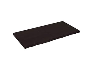 Comptoir de salle de bain, plan de travail marron foncé bois massif traité cf65872