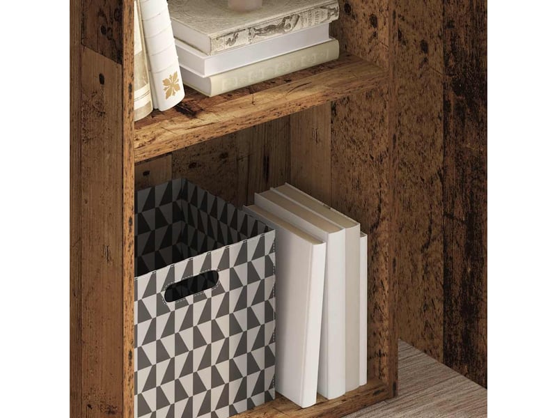  Bibliothèque, meuble de rangement salon vieux bois 40x30x77 cm bois d'ingénierie  - Conforama C