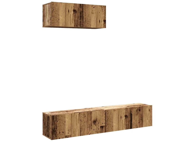  Ensemble de meuble tv - banc tv - meuble de rangement mural 3 pcs vieux bois bois d'ingénierie  - Conforama A