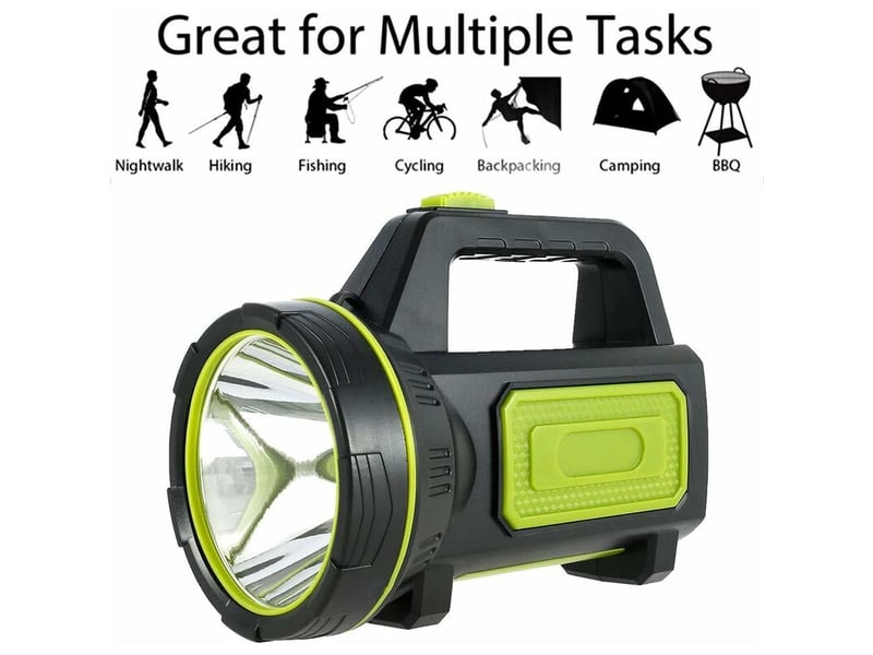Lampe torche led puissante rechargeable usb 1200 mah lampe de poche etanche haute puissance pour urgence randonnée camping chasse (sa - Conforama D