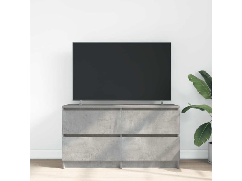  Meuble tv - banc tv - meuble de rangement gris béton 100x35x54 cm bois d'ingénierie  - Conforama C