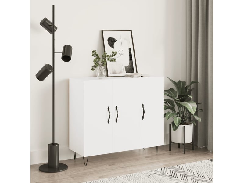  Buffet - bahut - meuble de rangement blanc 90x34x80 cm bois d'ingénierie  - Conforama B
