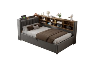 Lit banquette 90x200 cm MIVRAY    coloris gris
