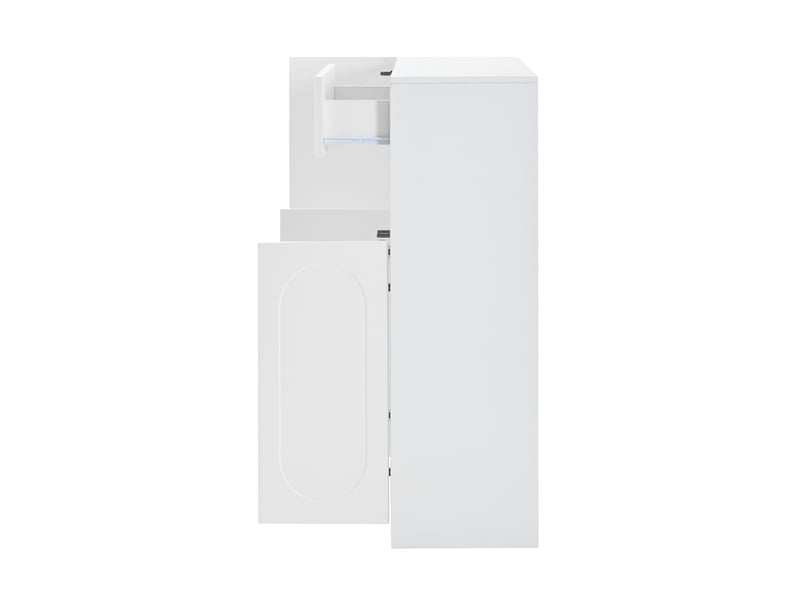  Meuble à chaussures avec banc et étagères réglables pour entrée en panneaux de particules 130×35×110 cm blanc  - Conforama D