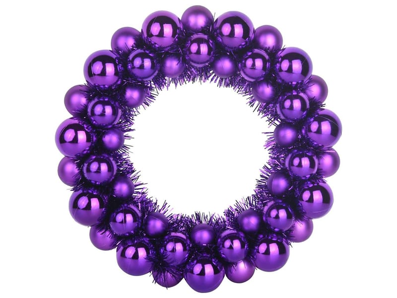  Couronnes de boules de noël 2 pcs lilas 33 x 33 x 7 cm  - Conforama D