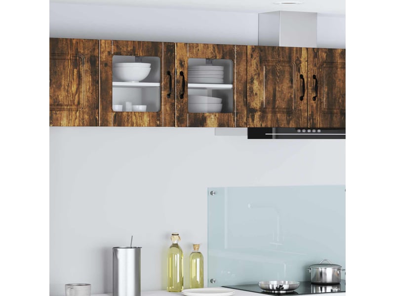 Meuble mural de cuisine, cabinet en verre mural chêne fumé 40x31x40cm shl1363 - Conforama B