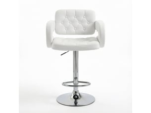 tabouret de bar assise réglable en hauteur <strong>STILVORA</strong> - blanc hauteur d'assise 63.5 cm vendu A l'unité