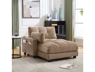 Fauteuil fixe <strong>MODENUIT </strong> Velours côtelé taupe