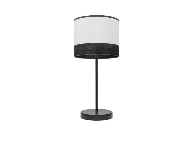  Fabrilamp olga lampe à poser noir blanc effet bois noir, abat-jour textile effet bois, 1 x e14, 42 cm 190071009 - Conforama A