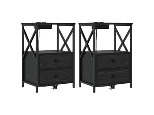 Table de chevet - cabinet de chevet - table de nuit 2 pc chêne noir 40 x 31 x 60 cm