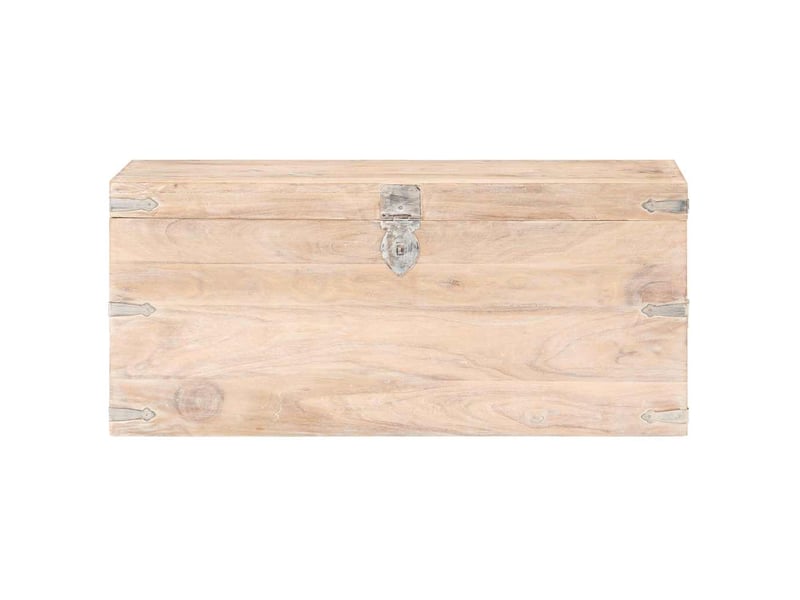  Coffre de rangement 90x40x40 cm bois d'acacia solide shl97307  - Conforama C