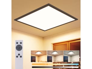 Zmh plafonnier led pour salon 13.5w noir plafonnier moderne 45x45 cm intensité variable