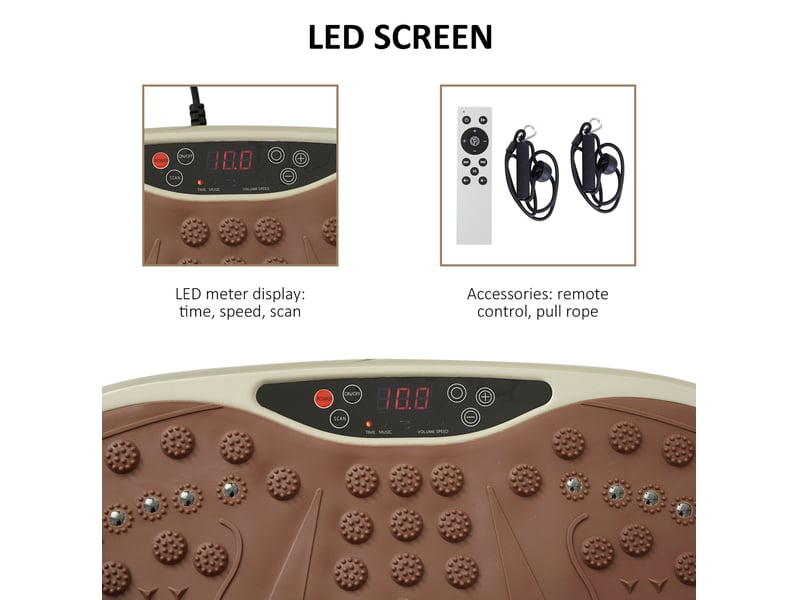 Plateforme vibrante 54x33x14 cm avec écran led et haut-parleur beige  - Conforama E