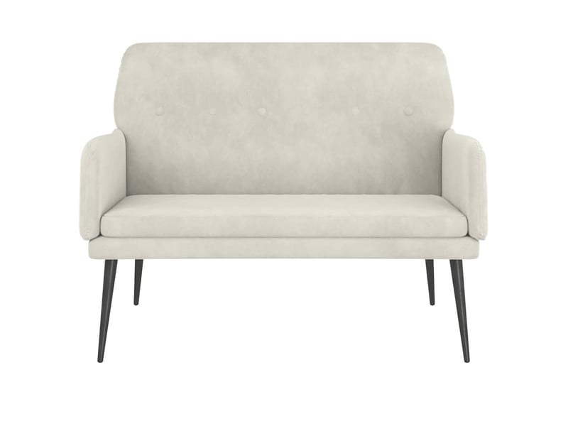  Banc chambre, banc de lit crème 108x79x79 cm velours shl46325  - Conforama C