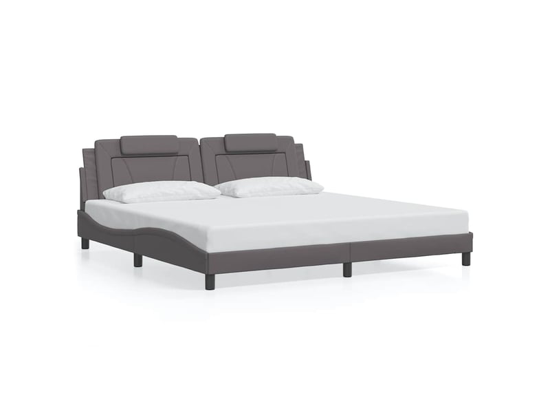  Lit double- lit adulte -  cadre de lit viana sans matelas gris 200x200 cm similicuir  - Conforama A