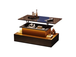 Table basse rectangulaire coloris noir OOIILLEE Luxe haut de gamme - 55 cmx90 cm