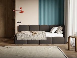 Lit 2 places 90x200 cm SELSEY Cloudy coloris marron