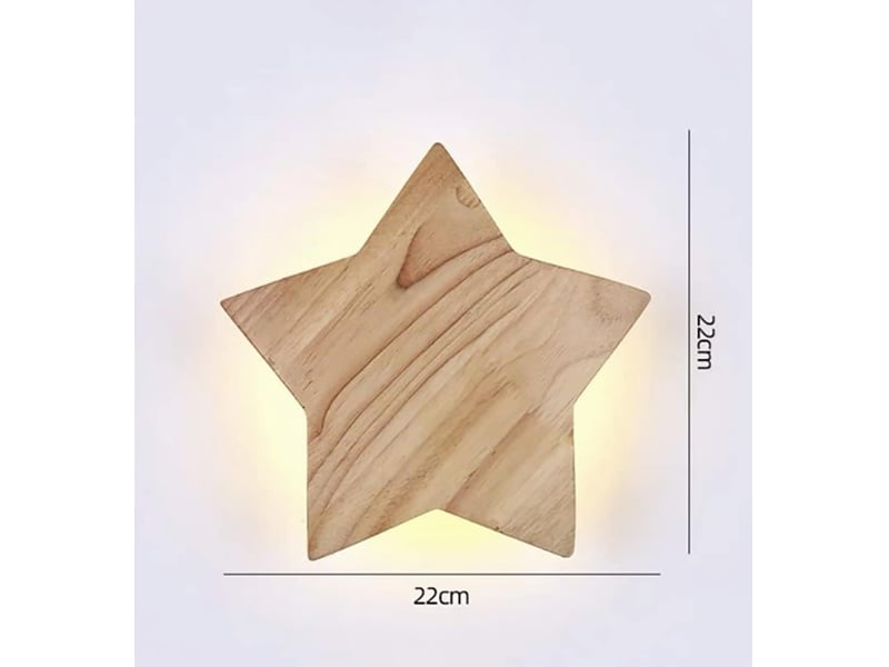  Appliques murales led moderne 18w applique bois créative étoile  22cm  - Conforama B