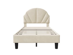 Lit avec rangement 90x190 cm coloris beige