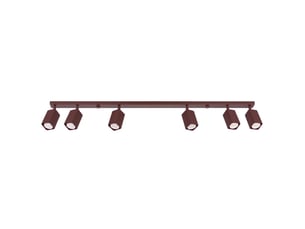 Plafonnier rayo 6l brun aluminium moderne 16.5x117x6cm