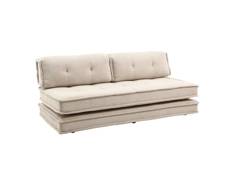 Canapé style futon 2 étages 3pl convertible tissu doux beige – annie - Conforama A
