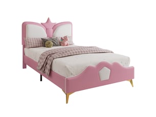 Lit simple 90x200 cm <strong>STILVORA</strong>  <strong></strong> coloris rose