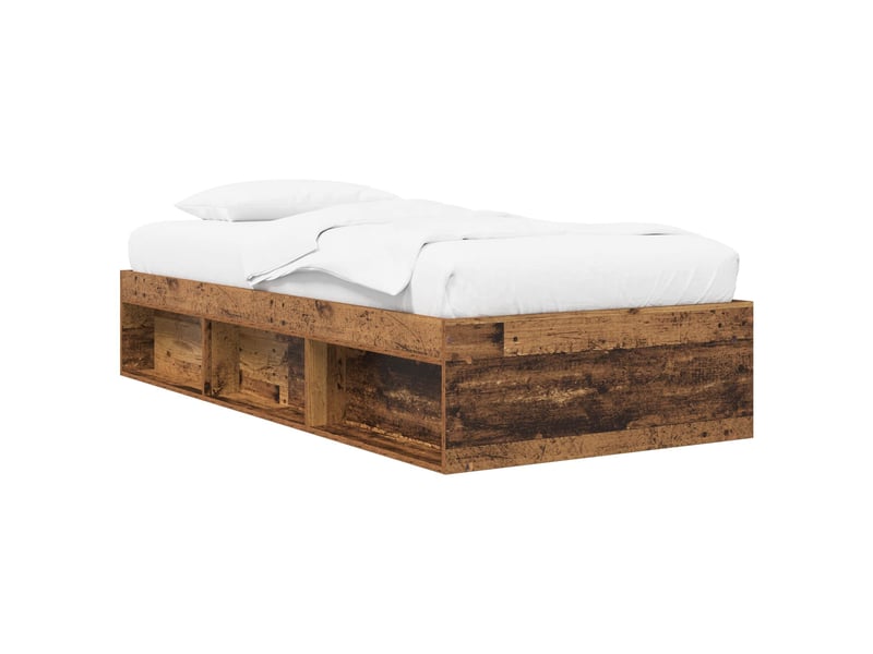 Lit simple- lit adulte - cadre de lit avec rangement bois ancien 80 x 200 cm - Conforama A