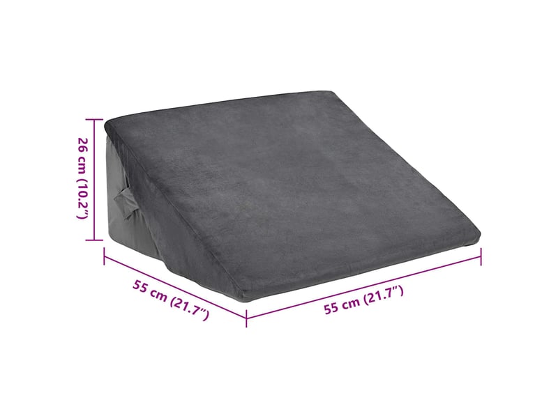  Coussin en coin gris 55 x 55 x 26 cm mousse à mémoire de forme cf56453  - Conforama E