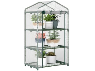 Serre de jardin, serre de balcon en métal thermolaqué vert 69x49x125cm