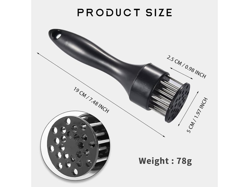 1 pièces attendrisseur d'aiguille à viande, attendrisseur à viande, aiguille à steak, convient pour cuisiner diverses viandes dans la cuisine - noir NO Commercial reference - Conforama B
