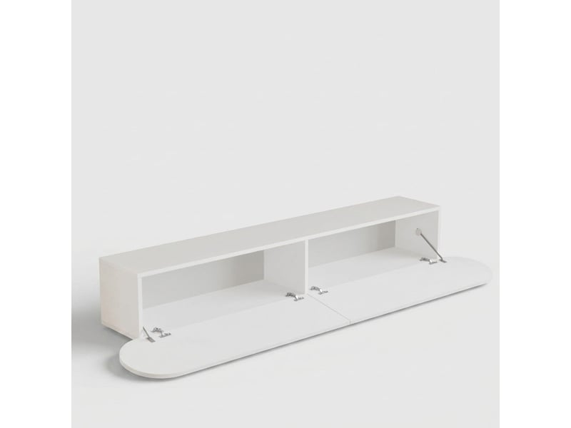 Meuble tv suspendu avec portes abattantes koren - blanc - Conforama C