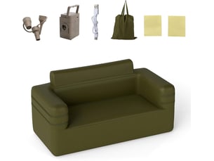 Canapé gonflable 2 places 169x83x81 cm, fauteuil gonflable en tissu oxford avec pompe électrique, 3 buses et sac, extérieur, charge 300 kg (2 places)