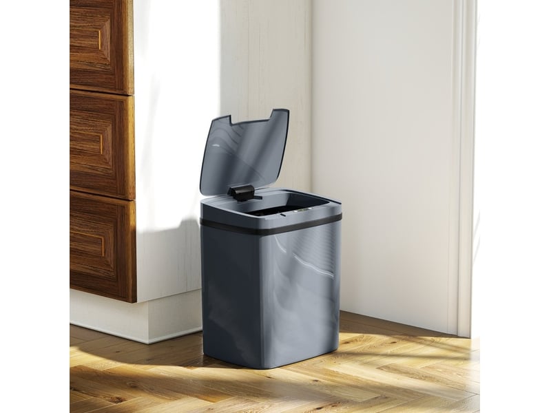  Poubelle automatique 15l 27,6x21,4x33,5 cm ouverture sans contact plastique gris  - Conforama B