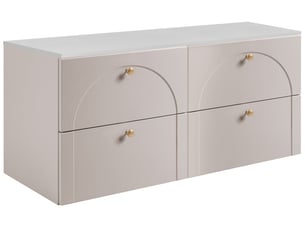 Meuble sous-vasque suspendu aura 120 cm avec plan blanc cachemire mat g