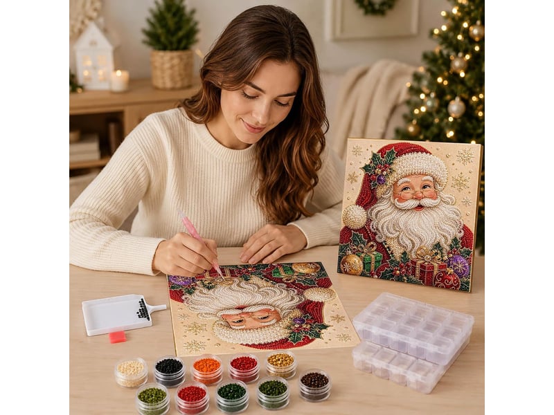  Kit diy diamond painting perles de noël – art créatif à réaliser soi-même pour adultes-style 2  - Conforama D