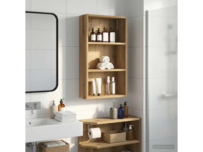  Armoire murale de salle de bain, cabinet de salle de bain chêne artisanal 40 x 14 x 70 cm cf65192  - Conforama D
