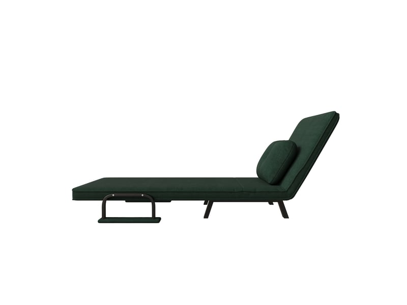  Fauteuil relax pliable vert foncé 185 cm, dossier 5 positions, fonction lit  - Conforama D